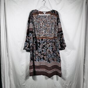 Westport 1962 Boho Dress Size 2X Feminine Bell Sleeve Romantic